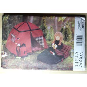 Vogue Craft 9832 sewing pattern for DOLL SIZE CAMPING SET tent sleeping bag etc
